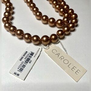 Brand new Carolee Copper Faux Pearl Very Long Necklace